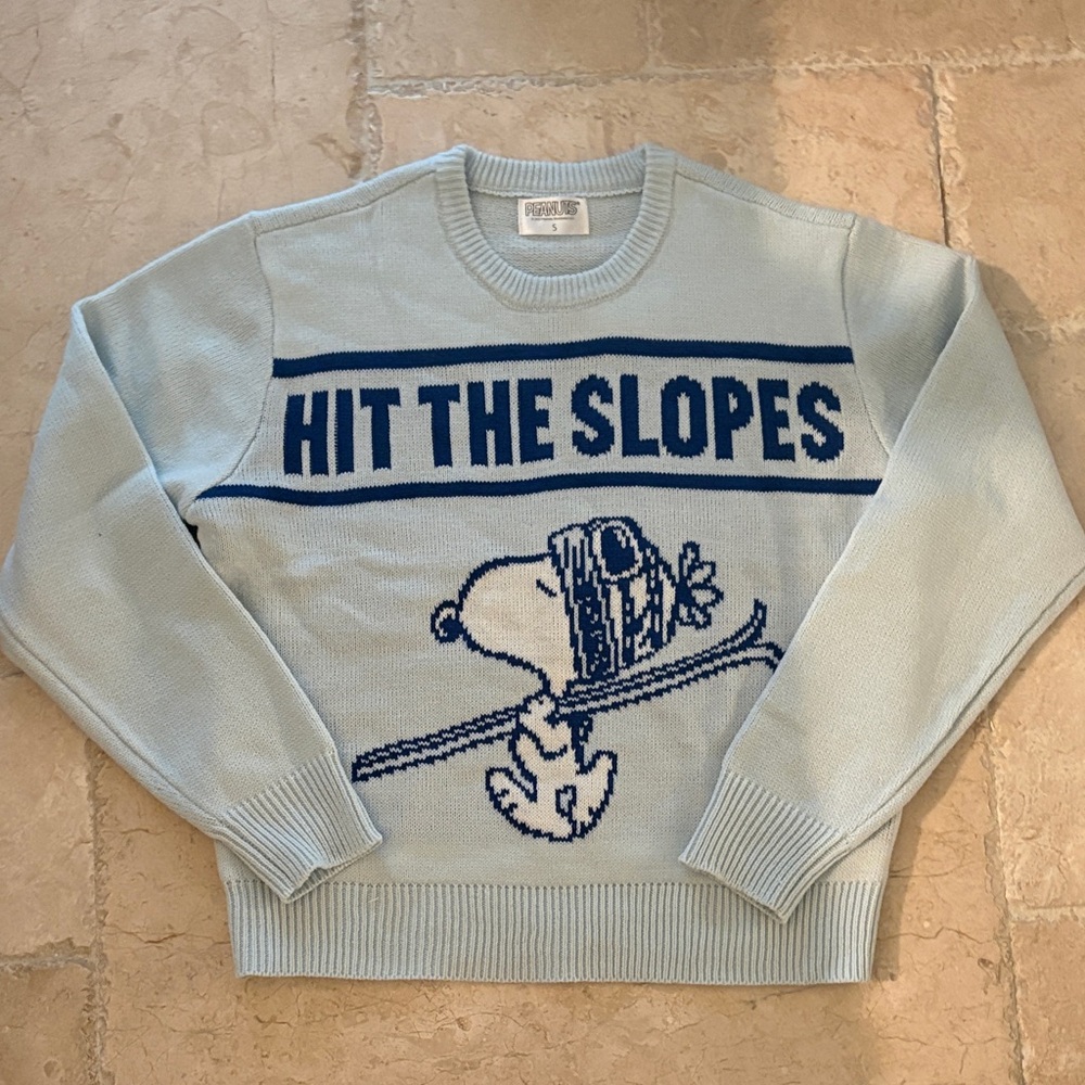 Snoopy Peanuts Light Blue Crewneck Sweater